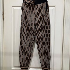 Monogram Joggers in Black and Tan